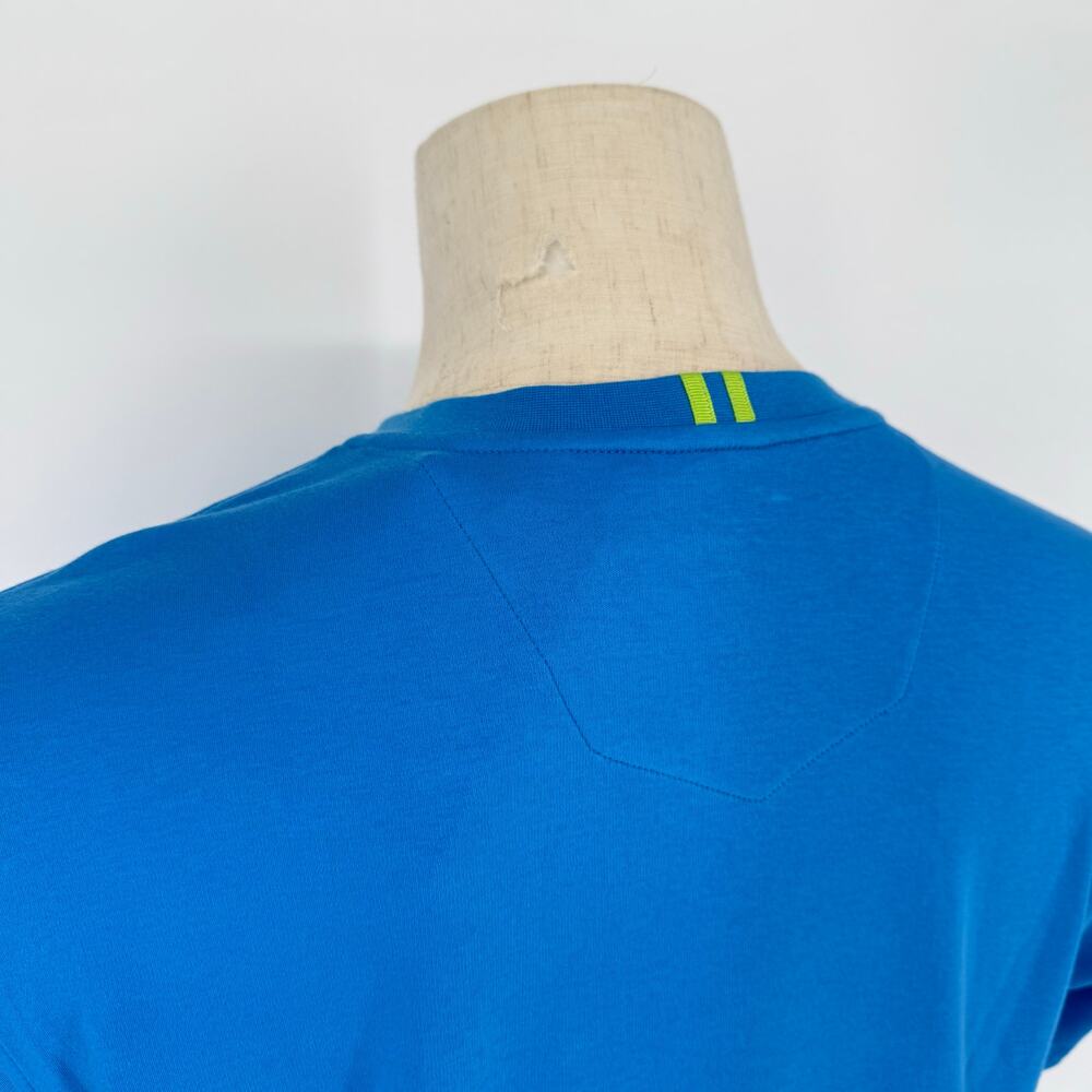 Robert Graham X Short Sleeve V-Neck T-Shirt NORRIS Bright Blue Solid L - Picture 3 of 6
